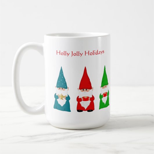 Mug Sept Gnomes de Noël sur fond blanc (Gauche)