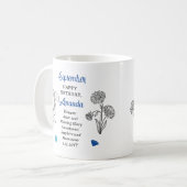 Mug Septembre Aster | Gloire du matin Anniversaire Kee (Devant gauche)