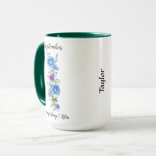 Mug Septembre Fleur de naissance Matin Gloire et aster