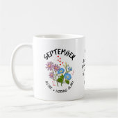 Mug SEPTEMBRE Fleur du mois de naissance personnalisée (Gauche)