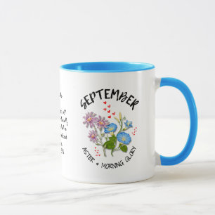 Mug SEPTEMBRE Mois de naissance Fleur Nom personnalisé