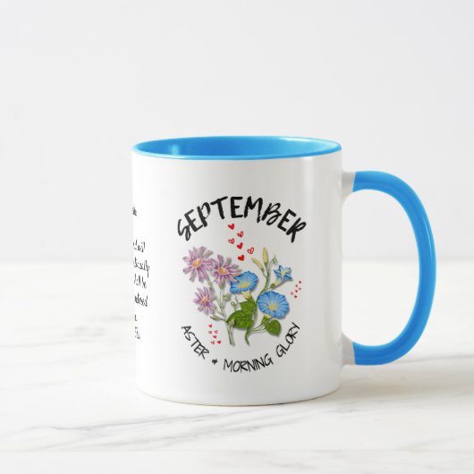 Mug SEPTEMBRE Mois de naissance Fleur Nom personnalisé (Droite)