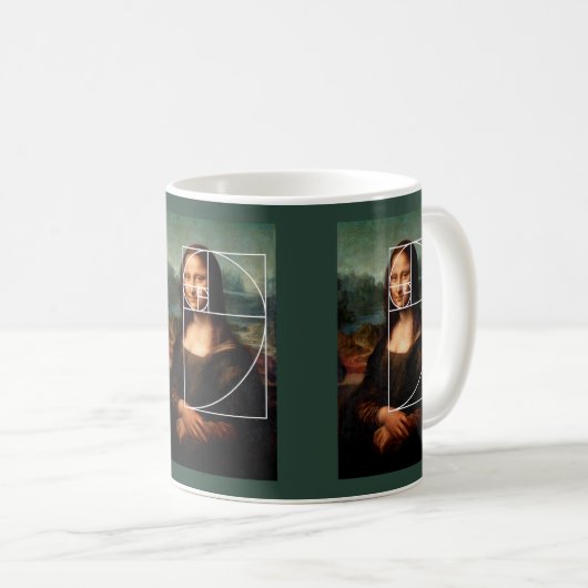 Mug Séquence Leonardo da Vinci Mona Lisa Fibonacci (Devant droit)