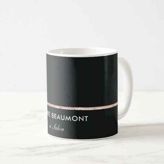 Mug Séquence or Rose noir simple et moderne (Devant droit)