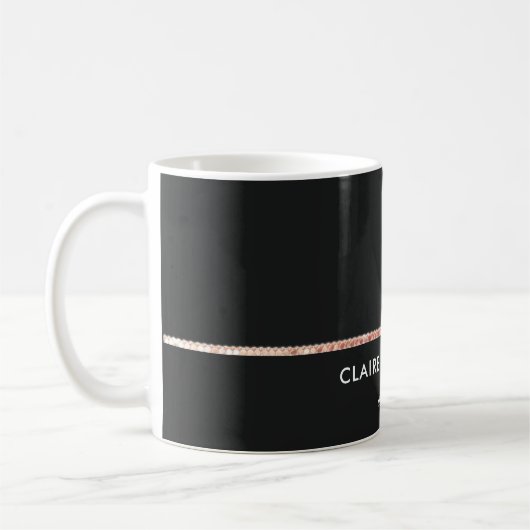 Mug Séquence or Rose noir simple et moderne (Gauche)