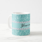 Mug Séquences et diamants Turquoises Faux (Devant gauche)