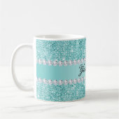 Mug Séquences et diamants Turquoises Faux (Gauche)