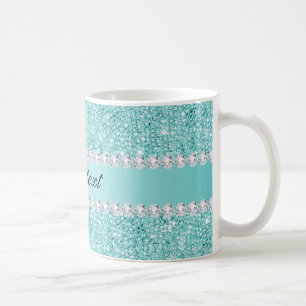 Mug Séquences et diamants Turquoises Faux