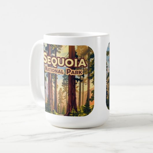 Mug Sequoia National Park California Tree Retro (Devant gauche)