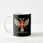 Mug Serbe Srbija Serbe Eagle Drapeau Serbe Cccc Cyrill (Gauche)