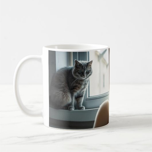 Mug Serene Cats by the Window and Canch (Gauche)