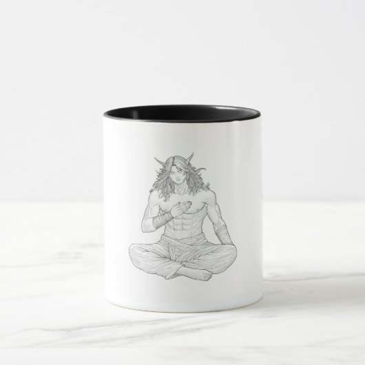 Mug Serene Elf Warrior | Fantasy Anime Character Art (Centre)