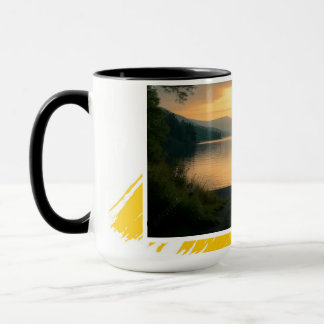 Mug Serene Lake Sunset Chill Out Modern Brushstrok Mok