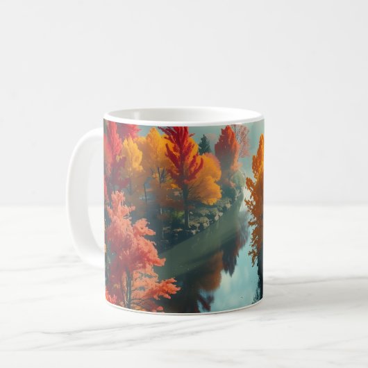 Mug Serene River Shore Reflection Nature Art (Devant gauche)