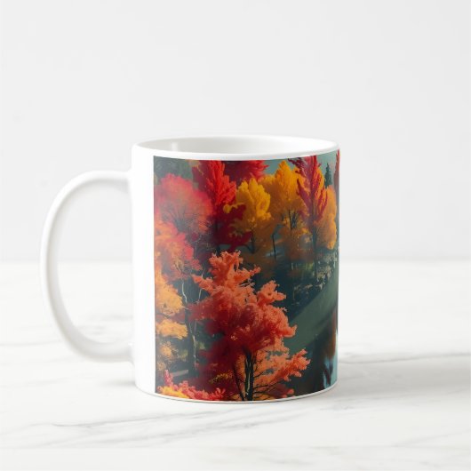 Mug Serene River Shore Reflection Nature Art (Gauche)