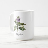 Mug Serene Watercolor Comfrey, personnalisée (Devant gauche)