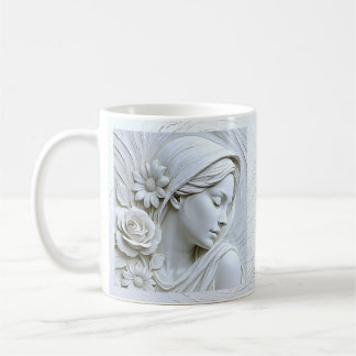 Mug Serene White Plaster Woman