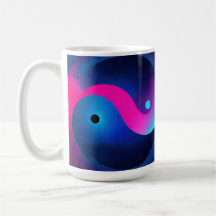 Mug Sérénité Abstraite : Yin Yang en rose et blues