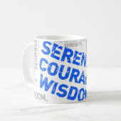 Mug Sérénité Courage Sagesse Collage de mots (Devant gauche)
