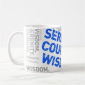 Mug Sérénité Courage Sagesse Collage de mots (Gauche)