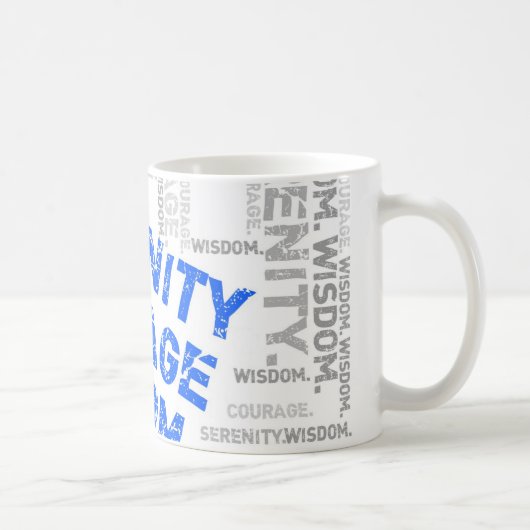 Mug Sérénité Courage Sagesse Collage de mots (Droite)