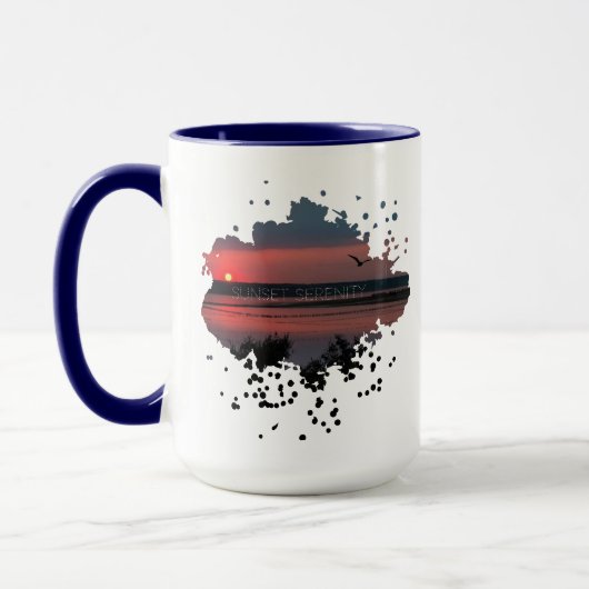 Mug Sérénité du coucher de soleil | Lagune du soir (Gauche)
