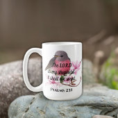 Mug Sérénité fidèle : Psaumes 23:1 Boug d'oiseaux