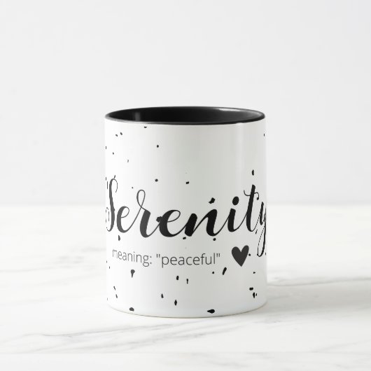 Mug Sérénité Nom Signifiant Minimal moderne Noir Blanc (Centre)
