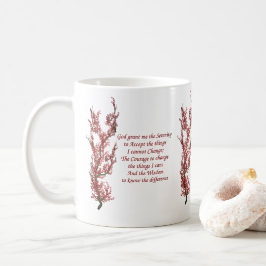 Mug Sérénité Prière Flower Tree Inspiration (Avec donut)