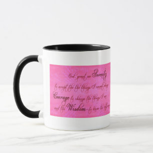 Mug Sérénité Prière Ringer Mug, Magenta Rose