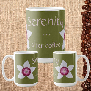 Mug Serenity After Coffee White & Pink Clematis Green