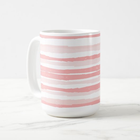 Mug Serenity Boho Blush Pink Organic Strips (Devant gauche)
