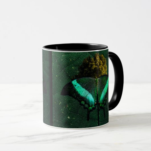 Mug Sereno Oliva Moderno Borboleta Natureza (Devant droit)