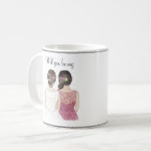 Mug Serez-vous ma demoiselle d'honneur aquarelle (Devant gauche)