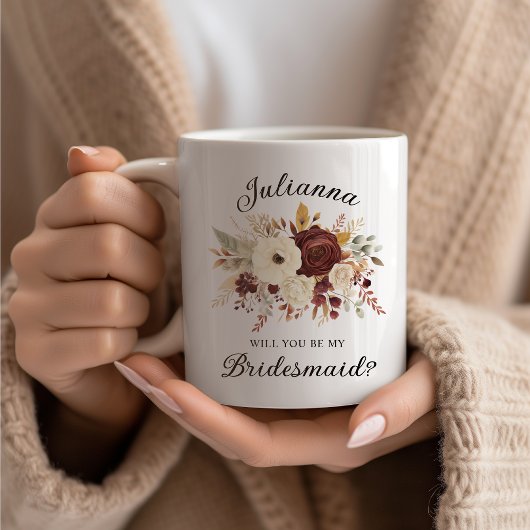 Mug Serez-vous ma demoiselle d'honneur ? Automne Flora
