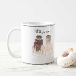 Mug Serez-vous ma demoiselle d'honneur ? Écriture à l'