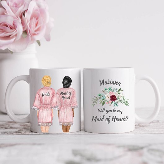 Mug Serez-vous ma demoiselle d'honneur ? Filles en pei