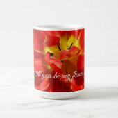 Mug Serez-vous ma fille à fleurs, Fleur de tulipe roug (Centre)