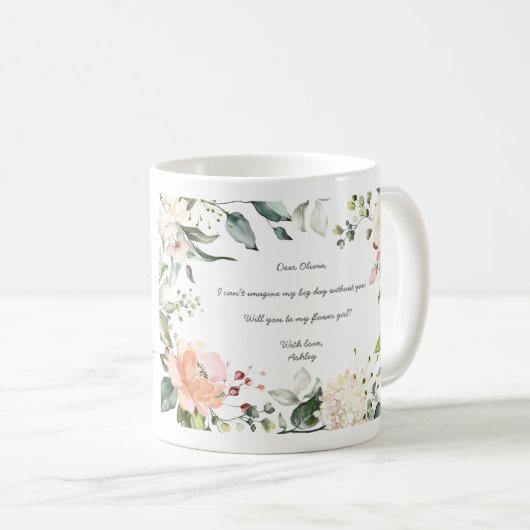 Mug Serez-Vous Ma Fille Fleurie Rose Script (Devant droit)