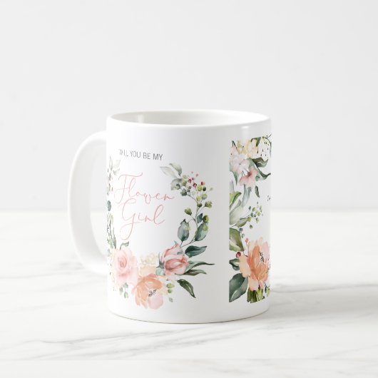 Mug Serez-Vous Ma Fille Fleurie Rose Script (Devant gauche)