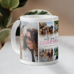 Mug Serez-Vous Mon Collage De Photos D'Épouse<br><div class="desc">Mug cadeau moderne de demoiselle d'honneur avec un modèle de 6 photo collage,  le mot "serez-vous ma demoiselle d'honneur?" dans une police de dégradé rose mignonne,  et un modèle de texte pour vous de personnaliser.</div>