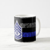 Mug Sergent avec Diamond Mince Ligne Bleue Déserti Fl (Devant droit)