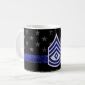 Mug Sergent avec Diamond Mince Ligne Bleue Déserti Fl (Devant gauche)