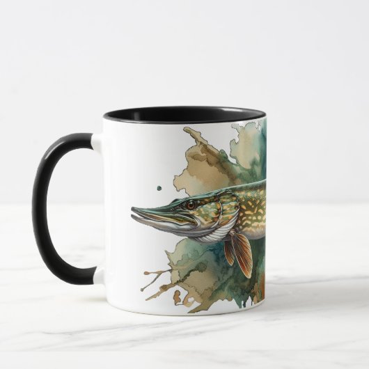 Mug Série Aquarelle : Brochet (Gauche)