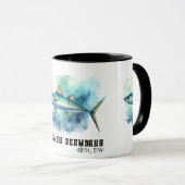 Mug Série Aquarelle : Maquereau (Devant droit)