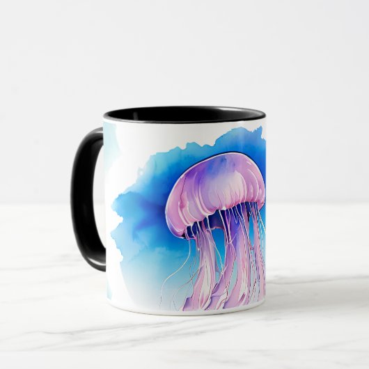 Mug Série Aquarelle : Méduse (Devant gauche)