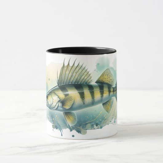 Mug Série aquarelle : Zander/Walleye (Centre)
