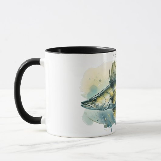Mug Série aquarelle : Zander/Walleye (Gauche)