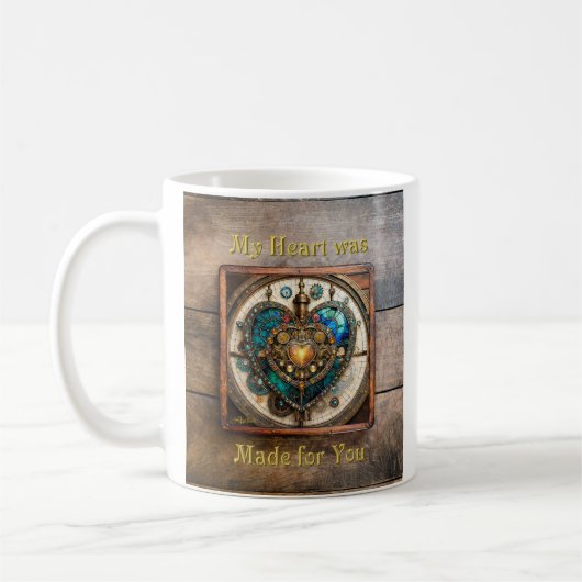 Mug Série Coeur en verre doré Steampunk Steampunk (Gauche)