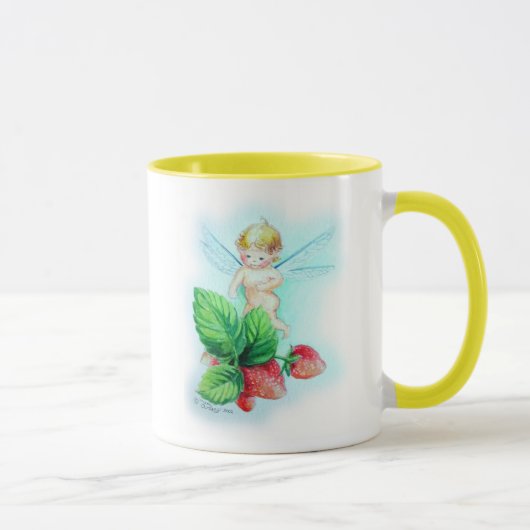 Mug Série "fraises " de bébés de jardin (Droite)